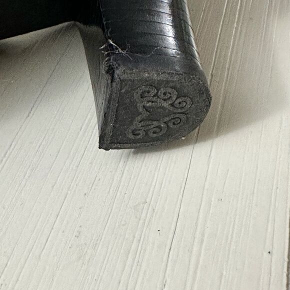 Brighton Pewter Silver Woven Reed Slides with Buckle Open Toe High Heels 7.5 - Picture 10 of 11